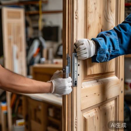 测门厚,确保指纹锁稳固安装