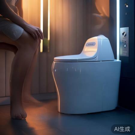 智能马桶,适度冲水。