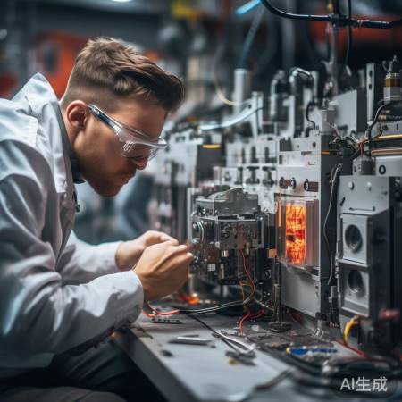 安装电磁组件，拧紧螺丝，连接电