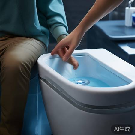 智能马桶一键冲水,卫生便捷。