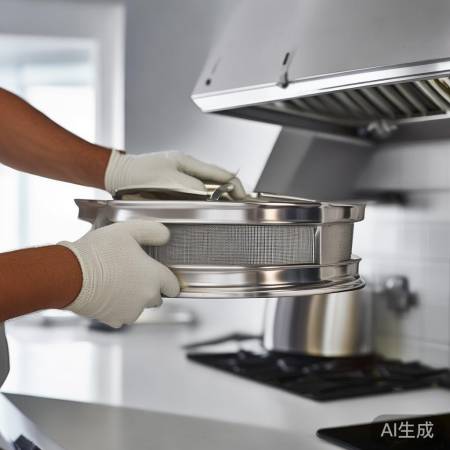 “安装过滤网，油杯，牢固定油烟