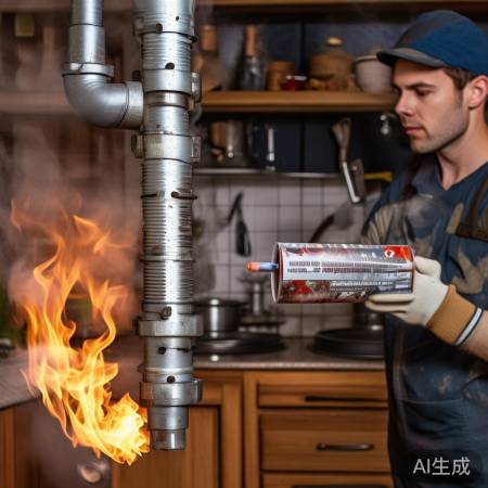 烟道连接密封防油烟倒灌