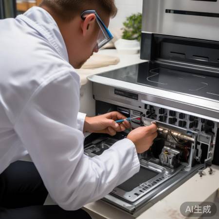 拆卸集成灶底部进水阀