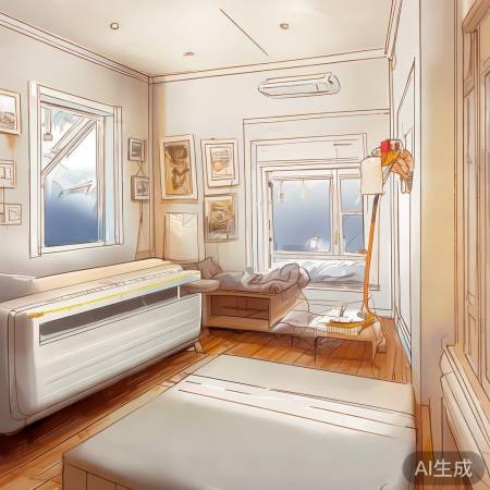 测量房间尺寸，定空调位置。