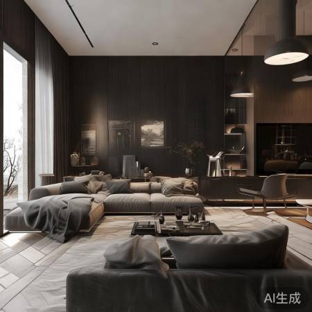 红酒柜配绿植装饰