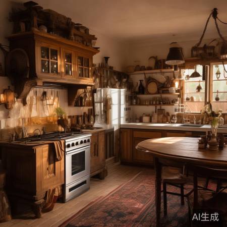 温馨实用红酒柜灶台布局